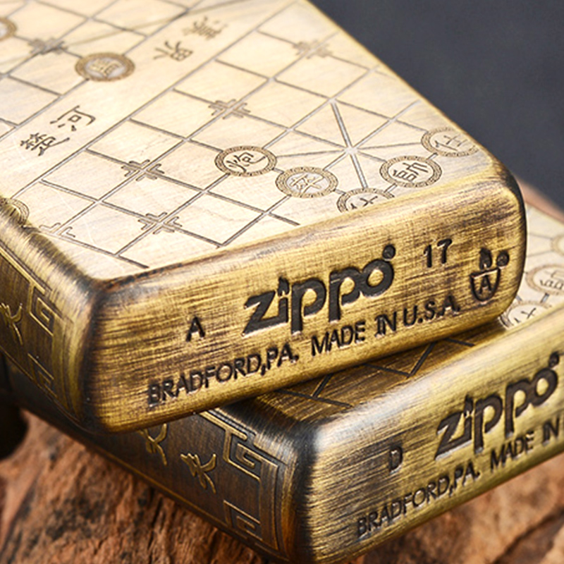 zippo打火机正版男士盔甲加厚复古纯铜中国象棋正品个性定制ziipo-图2