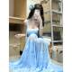 Super fairy ແລະງາມຕາຫນ່າງ suspender dress ສໍາລັບແມ່ຍິງ summer ໃຫມ່ກະເປົ໋າພັກຜ່ອນ seaside ປົກກະຕິ hip fishtail pinch ແອວ skirt ຍາວ