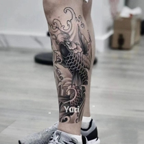 Fruit juice herbage semi-permanent (two sheets) flower leg brocade carp male and female waterproof and persistent old traditional emulation tattoo sticker