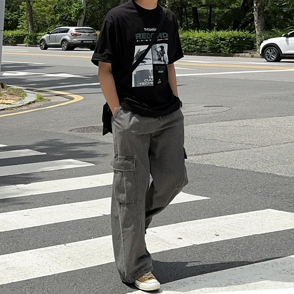 MRCYC复古水洗做旧牛仔裤男夏季宽松工装裤子韩系潮流阔腿直筒裤,淘宝优惠券,粉丝福利购,淘宝优惠卷