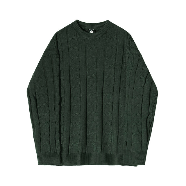 MRCYC Korean version of twisted round neck pullover knitted sweater
