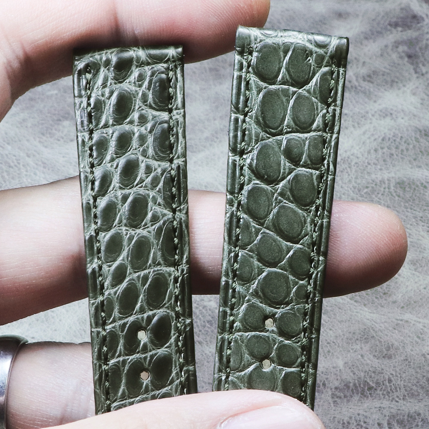 细腻美洲鳄鱼皮牛油果绿色18mm20mm21mm22mm灰绿色真皮柔软手表带,淘宝优惠券,粉丝福利购,淘宝优惠卷