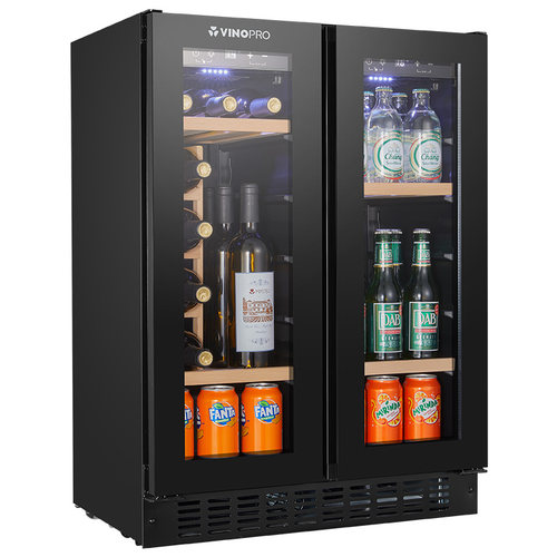 VINOPRO/BU-96D红酒柜嵌入式纤薄风冷恒温茶叶家用双门冷藏柜冰吧-图0