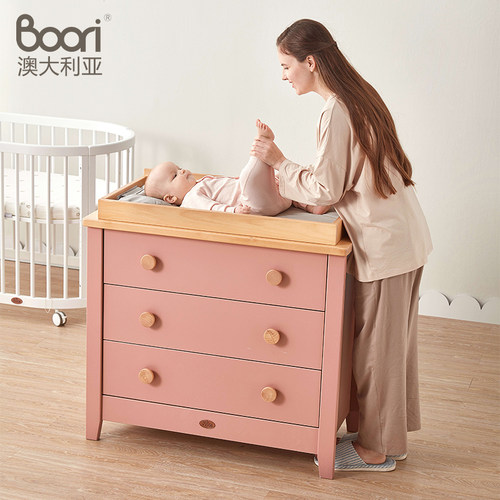 Boori三斗柜六斗柜多功能抽屉柜卧室收纳箱宝宝衣柜大容量储物柜 - 图1