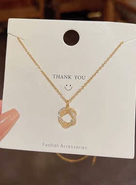 小众高级设计感缠绕精致满钻项链