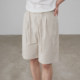 NYHSUGOO/南乙夏季新款苎麻混纺工艺五分裤男士轻薄3687抽绳短裤