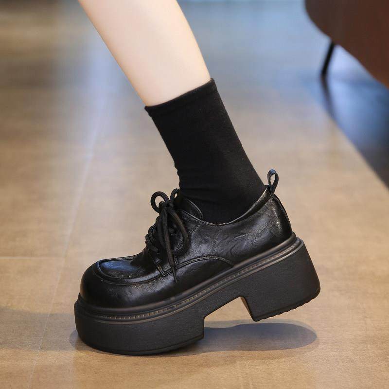 英国真皮厚底乐福鞋女款秋季2025新款黑色英伦小皮鞋玛丽珍鞋单鞋,淘宝优惠券,粉丝福利购,淘宝优惠卷