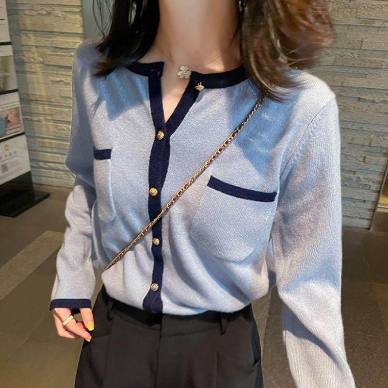 法国Rixo Rane巨舒适⭐高级感撞色针织开衫女小香风气质外套上衣,淘宝优惠券,粉丝福利购,淘宝优惠卷