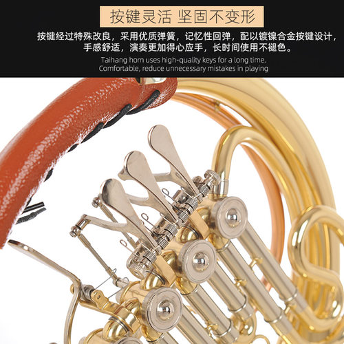 TAAN 圆号乐器降B调 三/四键单排圆号黄铜材质  初学考级乐团演奏 - 图2