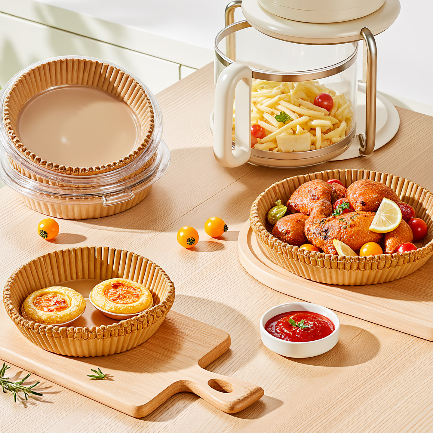 食品级空气炸锅专用纸圆形加厚电炸锅烤盘垫纸硅油纸食物吸油纸托,淘宝优惠券,粉丝福利购,淘宝优惠卷