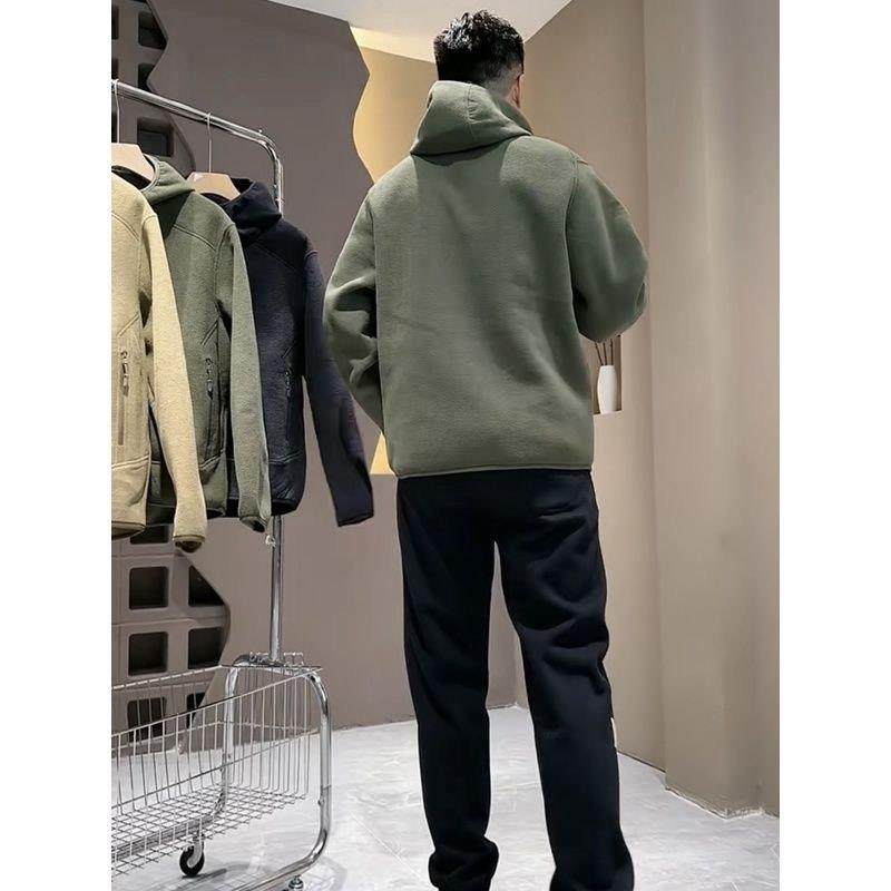 轻奢连帽双面摇粒绒外套男士夹克秋冬季新款保暖短款纯色百搭男装,淘宝优惠券,粉丝福利购,淘宝优惠卷