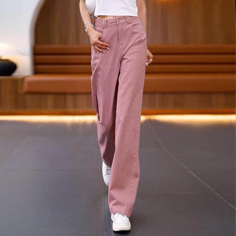 高档纯棉白色窄版牛仔阔腿裤女九分裤春秋新款长裤显瘦高腰直筒裤,淘宝优惠券,粉丝福利购,淘宝优惠卷