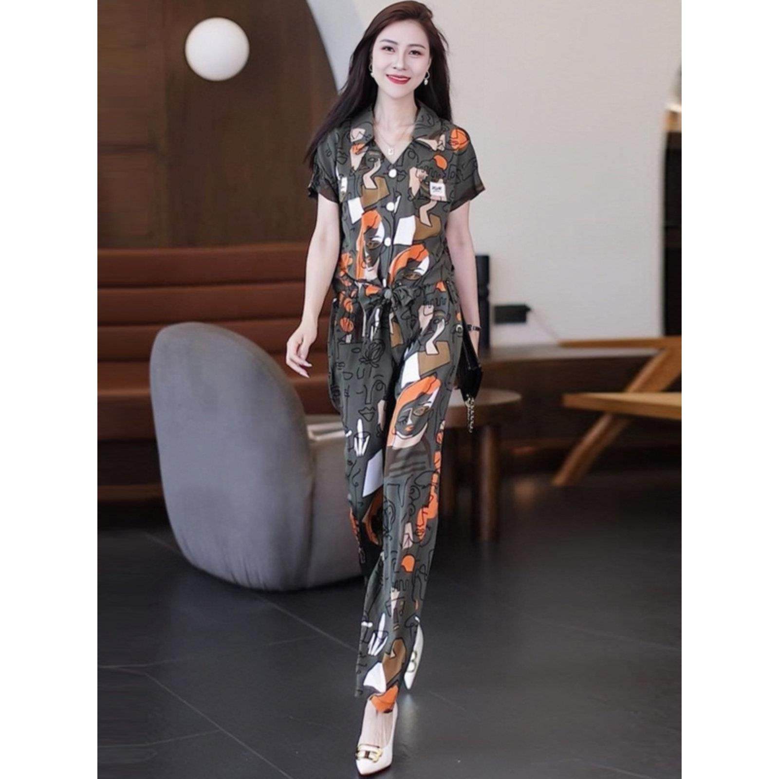 时尚休闲套装女2025夏季新款高级感减龄雪纺短袖阔腿裤运动两件套,淘宝优惠券,粉丝福利购,淘宝优惠卷