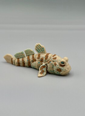 DIY定制-Mudskipper Fish弹涂鱼 钥匙扣模型柔性模型全关节可动