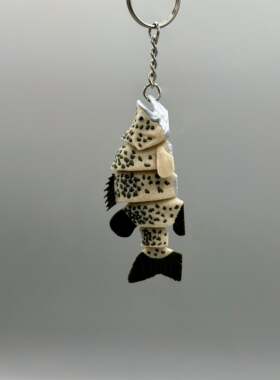 DIY定制-Crappie Fish 白莓鲈 克拉皮鱼 全可动模型全关节钥匙扣