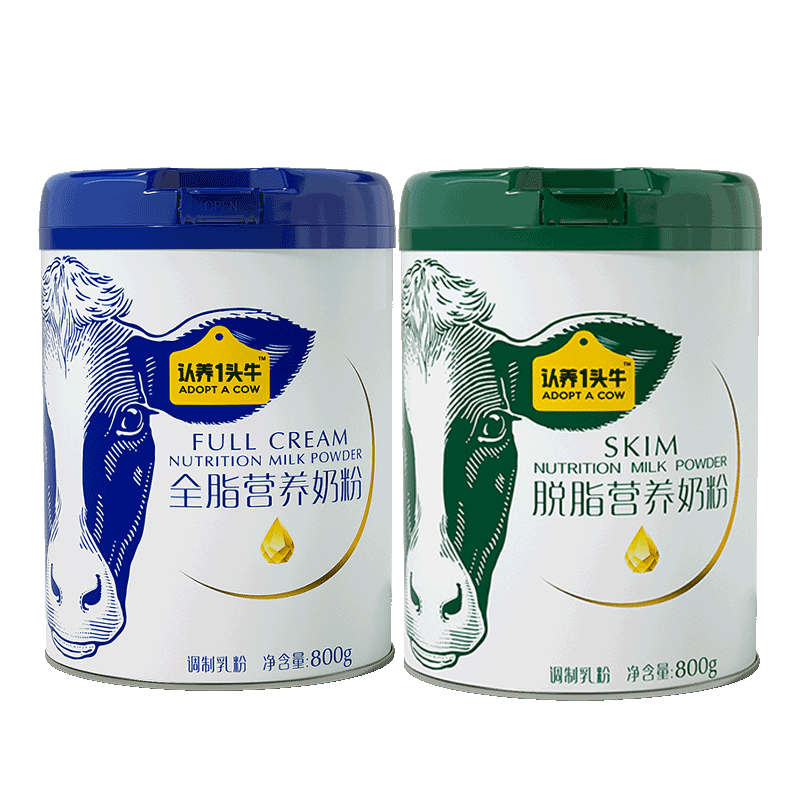 认养一头牛全脂成人中老年牛奶粉 认养一头牛成人奶粉