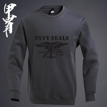 Vintage badge navy seal identification Round Collar Sleeve Head Sweater and floss Circle section