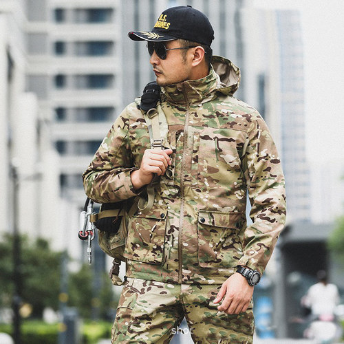 游骑兵战术风衣冲锋衣男士宽松休闲款夹克春秋款户外迷彩棉服 - 图2