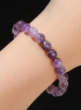 晶东珠宝 3A天然梦幻紫水晶手链时尚优雅女生款圆珠礼物手饰批发