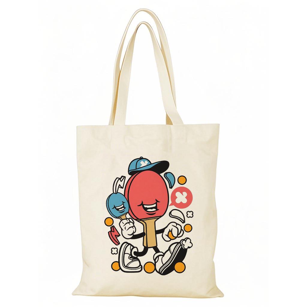 Table Tennis table tennis canvas bag sports canvas bag custom large capacity environmentally friendly shopping bag for outing