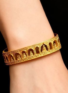 「石窟佛龛」镂空佛造像开口手镯复古禅意精致高级感国风手环首饰