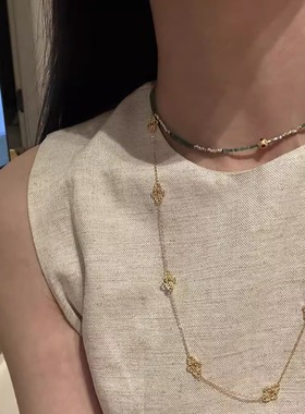 轻奢小众复古金色祥云项链女新款小香风气质百搭精致高级感毛衣链