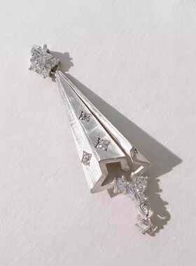 【微雨折伞】清冷感立体折伞项链精致镶钻高级感吊坠小众锁骨链