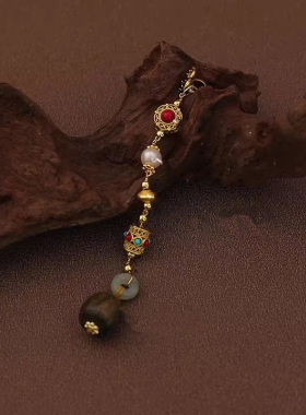 新中式压襟珍珠挂饰禁步旗袍古风别针胸针女挂件配件汉服