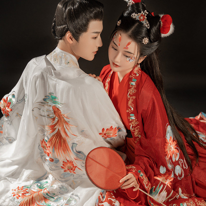 序绘原创锦鲤重工绣花大袖披风汉服 序绘汉服