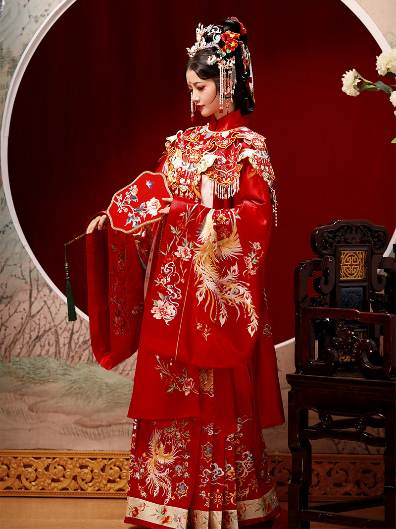 序绘明制云肩鸾凤和鸣立领女马面裙 序绘汉服