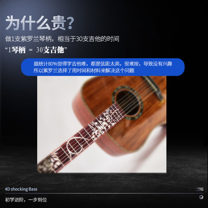 全单吉他41寸初学者入门女生通用男生民谣吉他练习演出专业级加震 - 图3