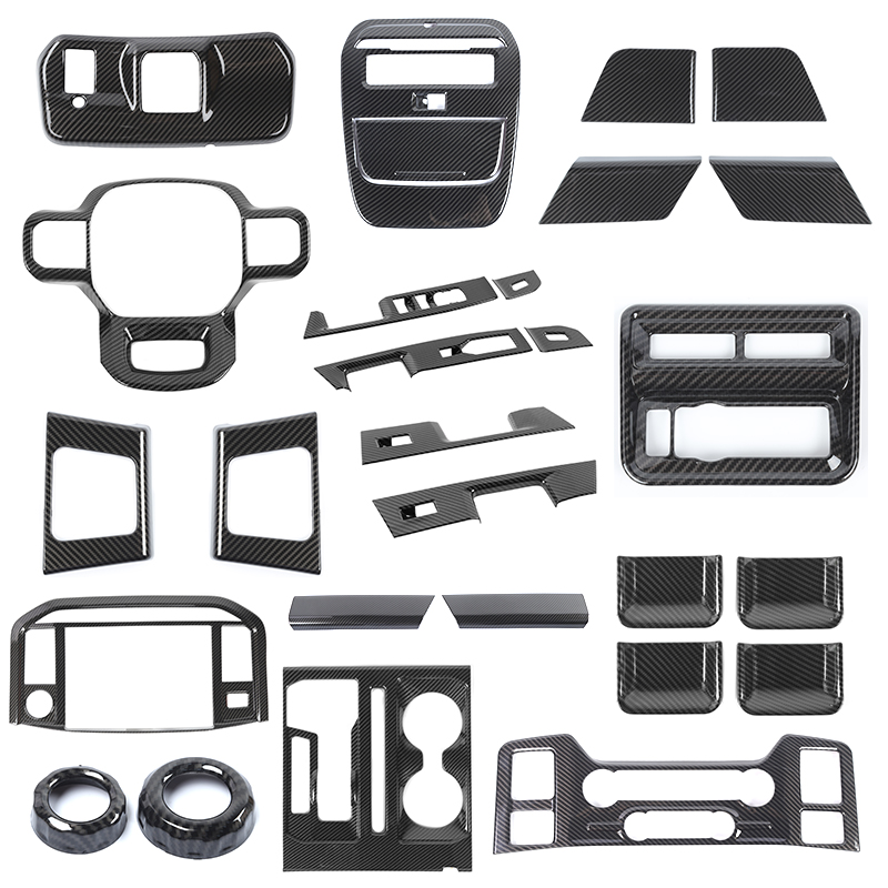 适用21年后猛禽F150改装碳纤纹全车内饰中控台方向盘空调风口装饰-图3