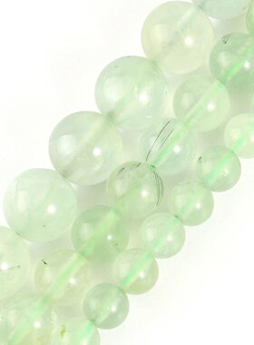 纯天然原矿葡萄石散珠半成品diy手工编织穿珠手链项链手串珠配件