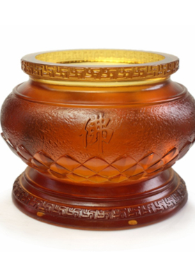 工艺琉璃净水杯香炉家居装饰