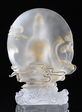 古法琉璃自在风家居客厅观音佛像