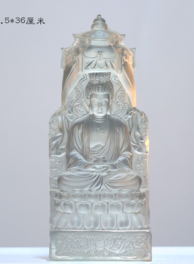 琉璃彩绘贴金药师佛佛像摆件