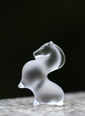 古法琉璃茶宠小马香插摆件