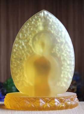 古法琉璃药师佛庄严风发光底座