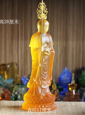 古法琉璃地藏王菩萨工艺摆件