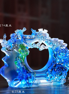 琉璃富贵满堂彩梅花风水摆件