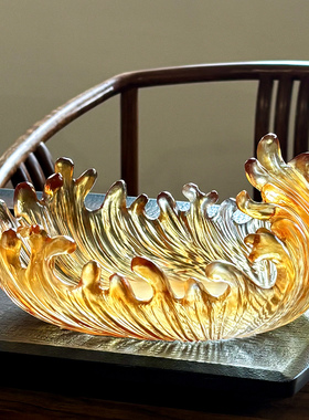 琉璃风生水起海浪花装饰摆件