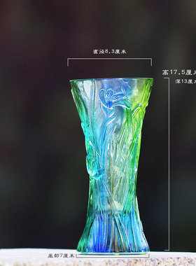 琉璃兰花瓶装饰插花摆件居家客厅桌面商铺前台中式摆放朋友送礼