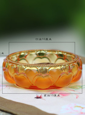 琉璃浴佛盆水供佛像佛具摆件