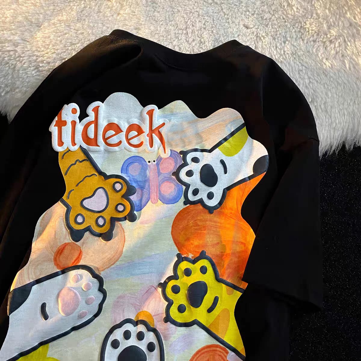 拍3件！棉棉印象美式印花复古短袖t恤女