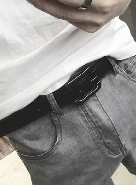 小皮带港风男女皮带腰带针扣Ins