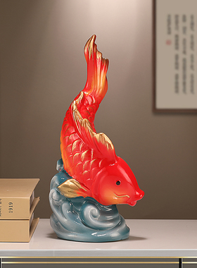 新中式创意陶瓷锦鲤鱼招财摆件玄关电视柜年年有余如鱼得水装饰品
