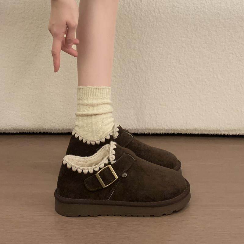 厚底加绒保暖全包勃肯鞋女2026新款春秋乐福鞋孕妇加厚棉鞋0115w,淘宝优惠券,粉丝福利购,淘宝优惠卷