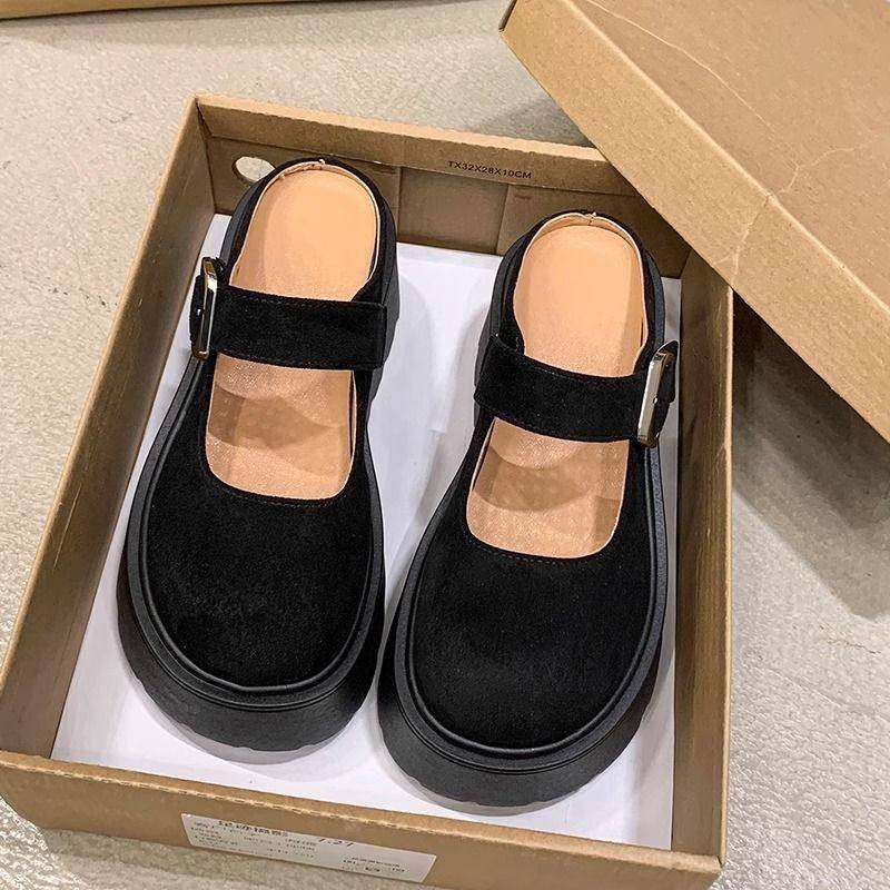 法式包头玛丽珍半拖鞋女2026年春季新款小个子增高厚底松糕0115w,淘宝优惠券,粉丝福利购,淘宝优惠卷