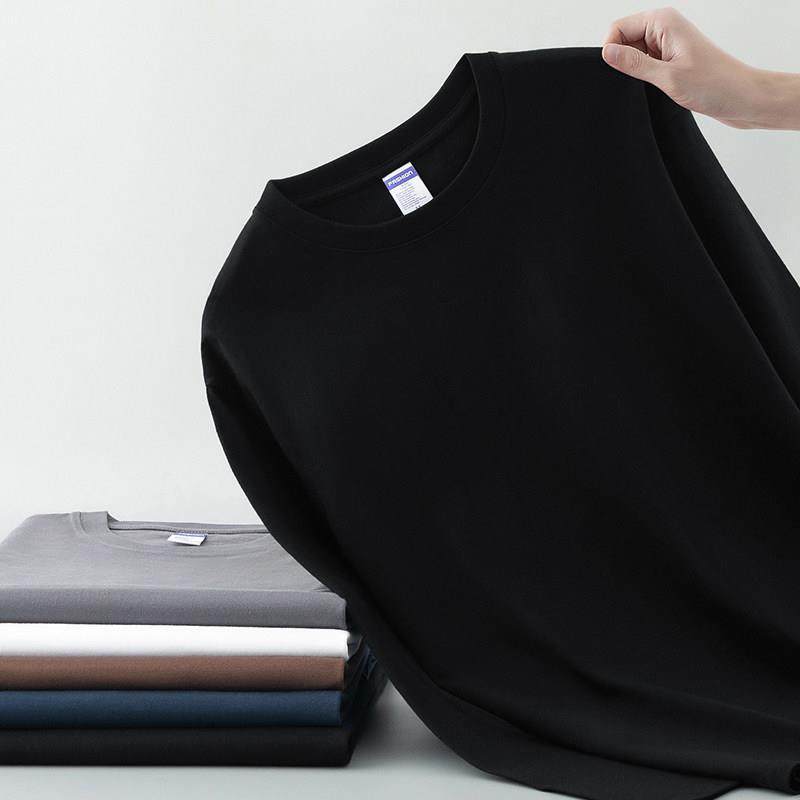 260美式长袖t恤男秋冬内搭打底衫宽松纯色秋衣圆领T恤0120k,淘宝优惠券,粉丝福利购,淘宝优惠卷
