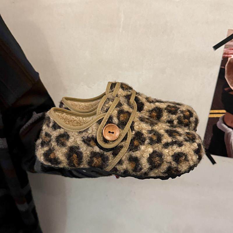 厚底加绒毛毛鞋女外穿2026春秋新款覆古保暖一脚蹬软底勃肯0115w,淘宝优惠券,粉丝福利购,淘宝优惠卷